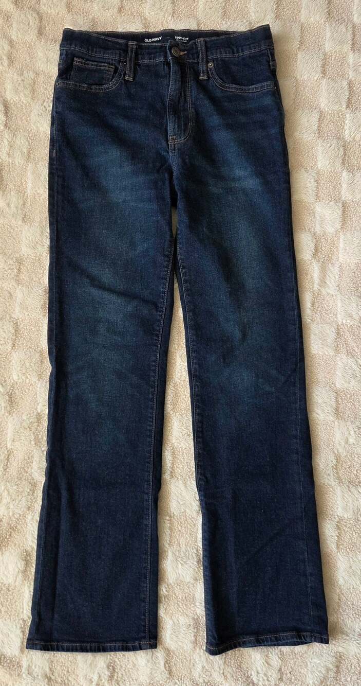 Old Navy Boys Size 16 Flex Bootcut Jeans Dark Wash Adjustable Waist